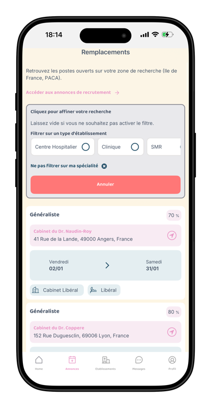 Liste des remplacements
