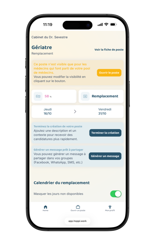 Publication d'un besoin