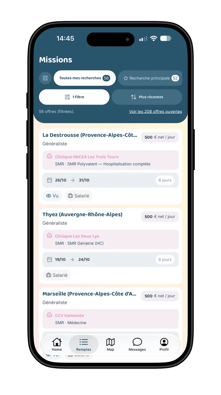 App Hoppi — liste des missions